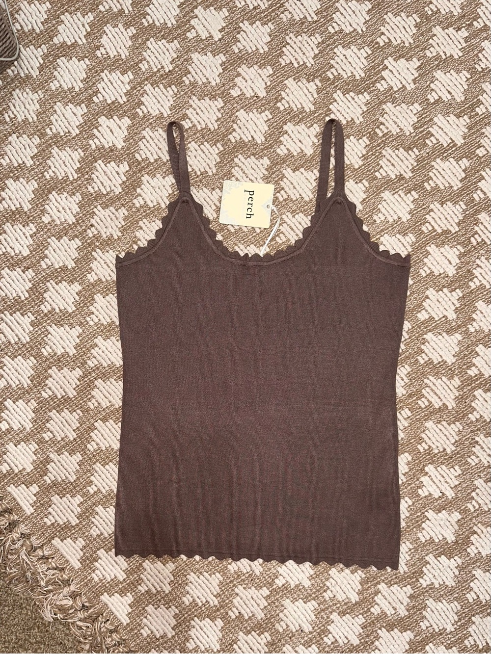 Perch Scalloped Stretch Cami Deep Taupe Women’s 2X - NWT